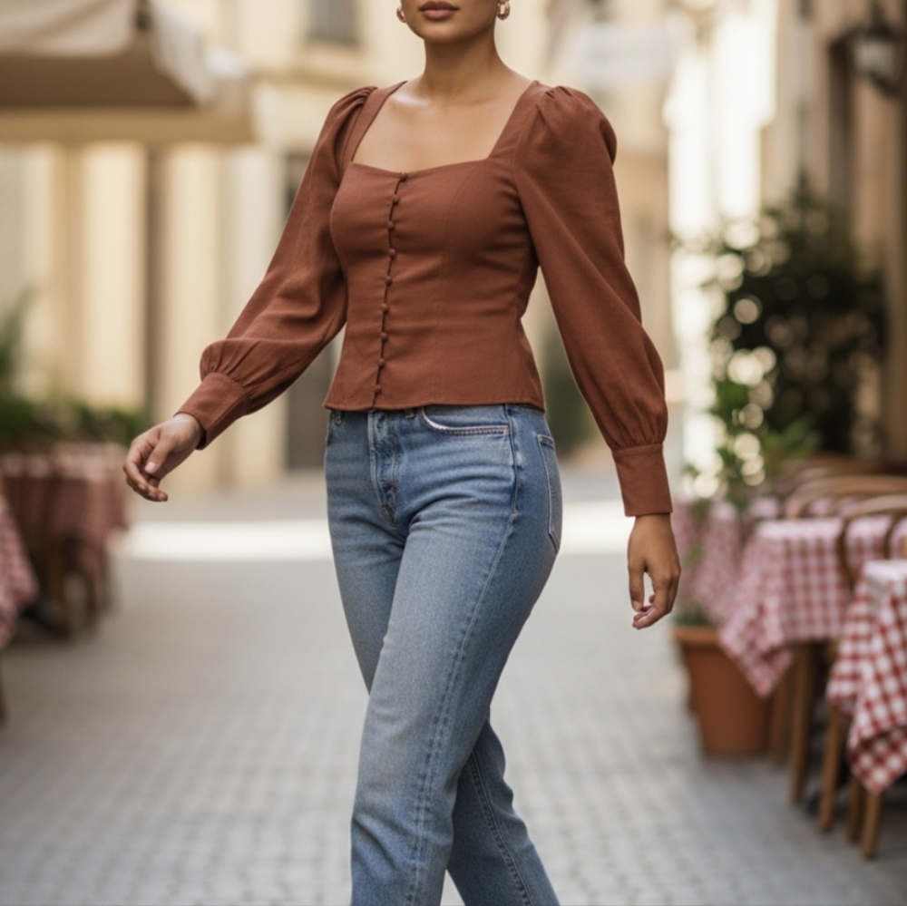 Abercrombie & Fitch rust blouse